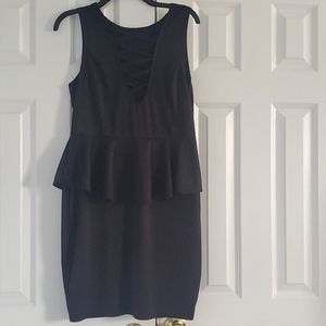 Peplum Black criss cross dress